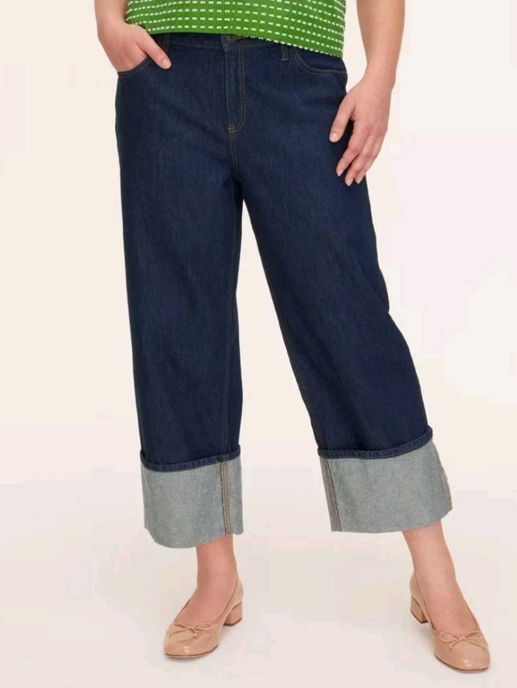 Kate Spade New York Women's High-Rise Straight Leg Wide Cuff Jeans - Nwot Sz 10